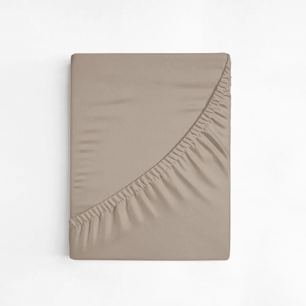 Dreamers Den Premium Jersey Elastan Topper Hoeslaken Biologisch Katoen Taupe