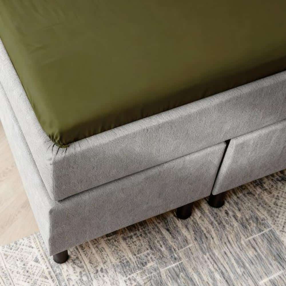 Dreamers Den Premium Jersey Elastan Topper Hoeslaken Biologisch Katoen Olijfgroen