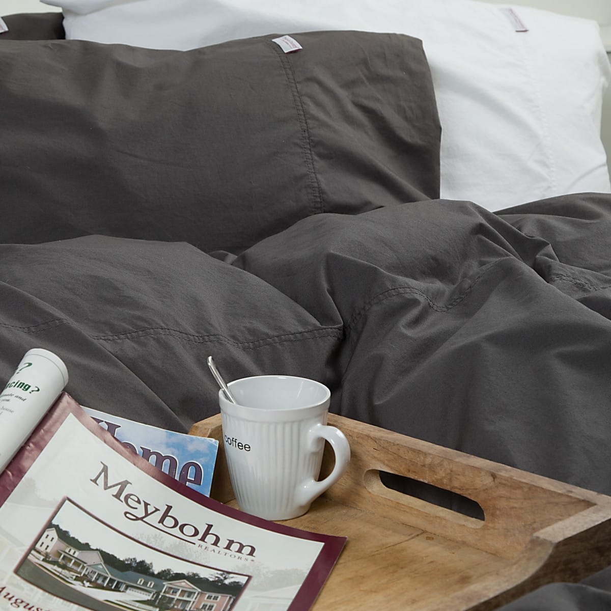 Town & Country Dekbedovertrek Austin Antraciet Stonewashed 100% Gewassen Percal Katoen