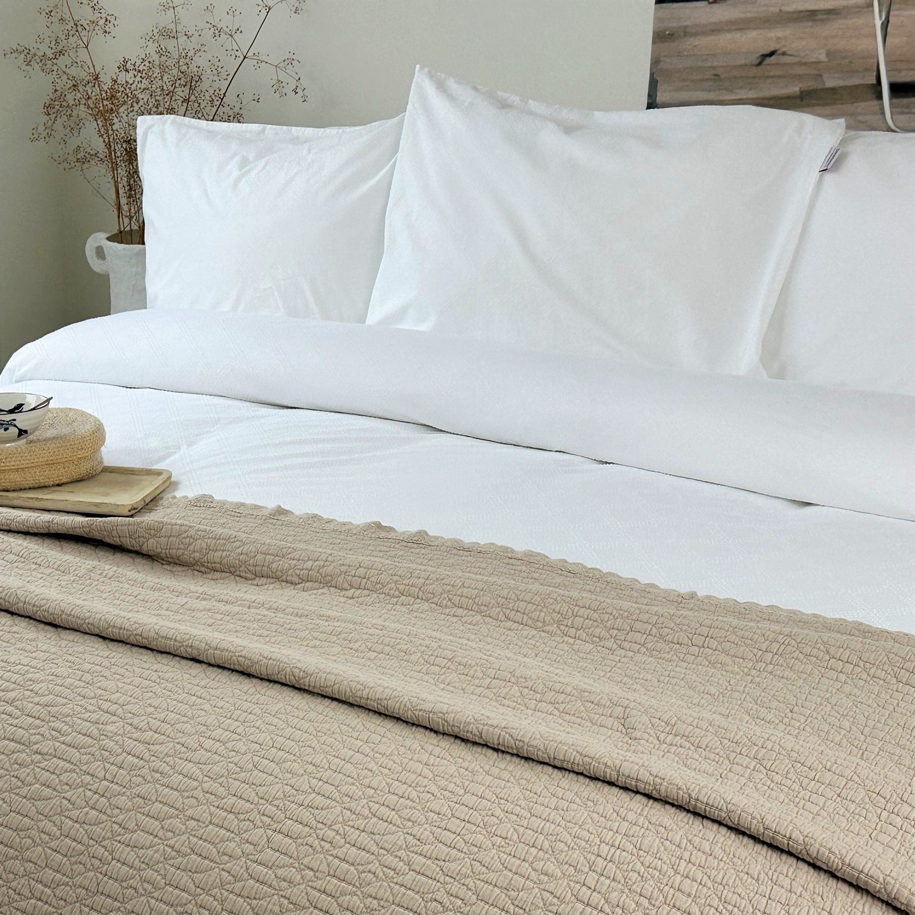 Town&Country Stonewashed Katoen Sprei - Carolina Zand