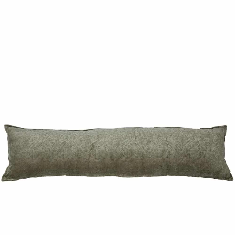 Velvet Kussen Delfina olijfgroen 120x30 cm - MrsBloom