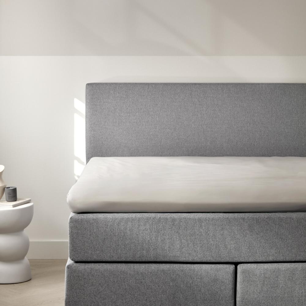 Dreamers Den Topper Hoeslaken Egyptisch Percale Katoen Warm Grijs