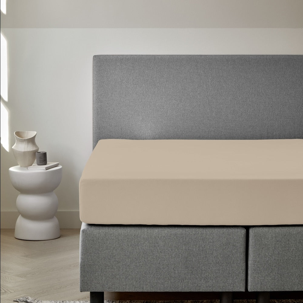 Dreamers Den Premium Jersey Elastan Hoeslaken Biologisch Katoen Naturel