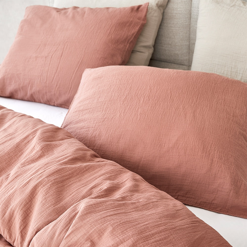 Dreamers Den Mousseline Kussenslopen set 2x 60x70cm Oud rose
