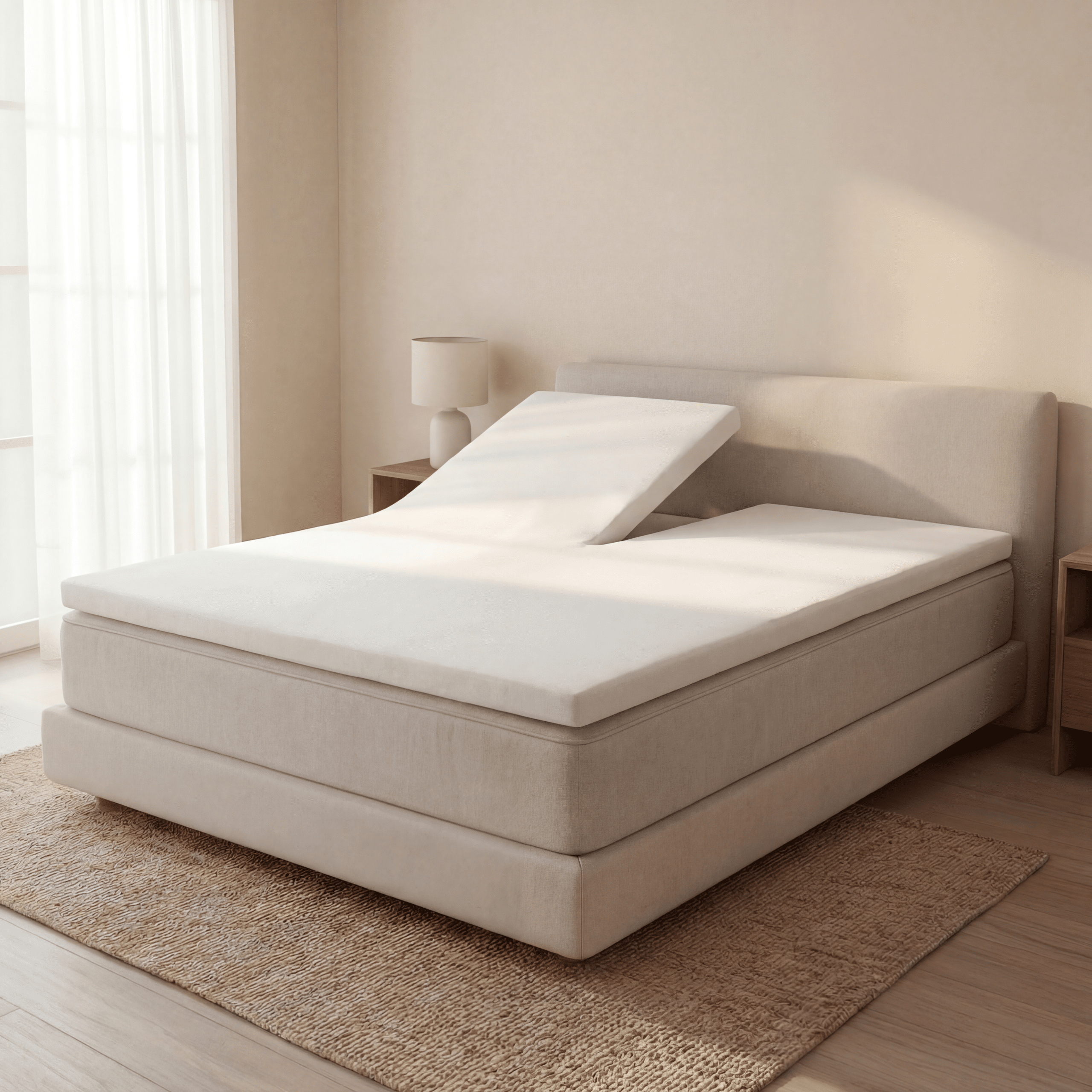 Dreamers Den Molton Split-topper Wit 100% Biologisch Katoen
