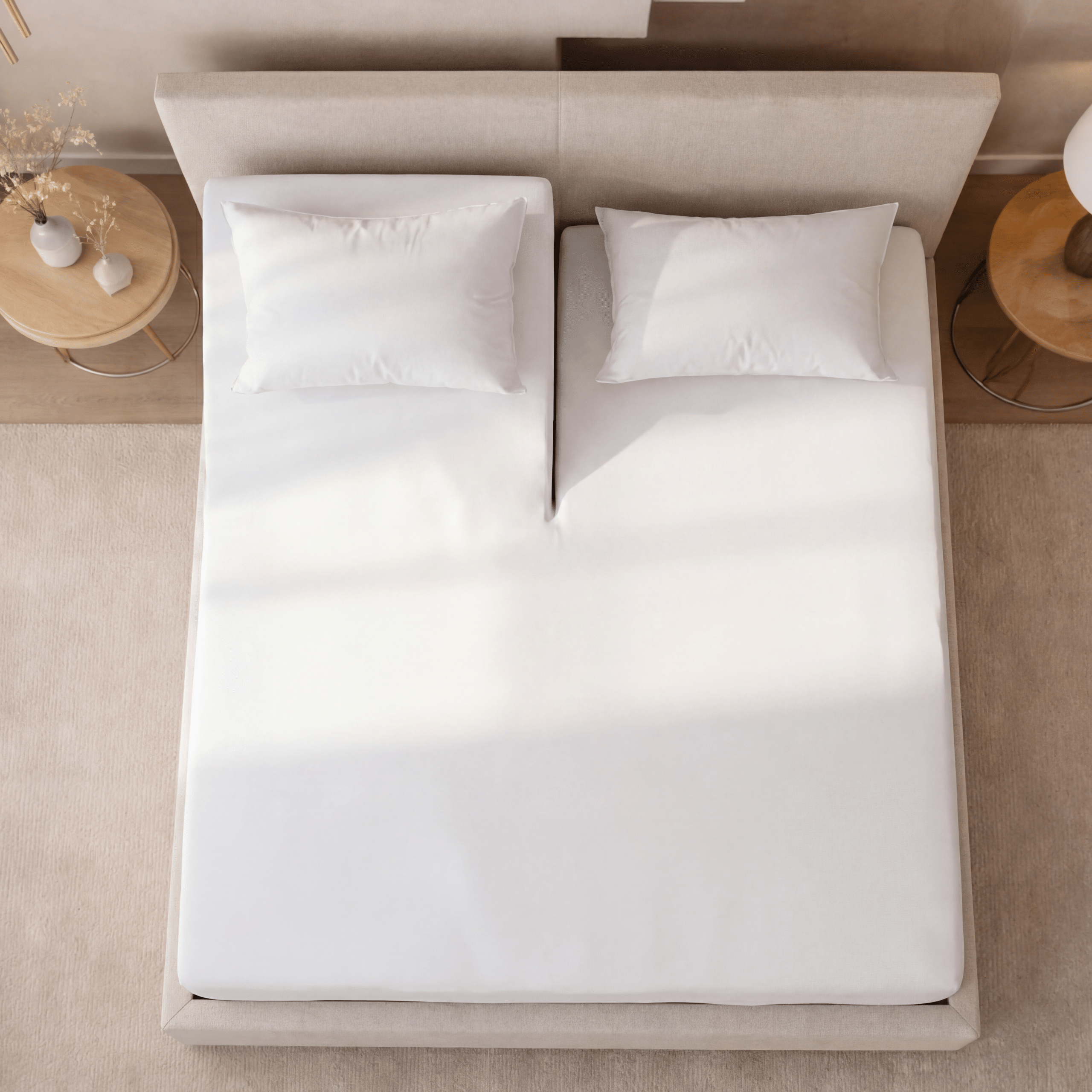 Dreamers Den Molton Split-topper Wit 100% Biologisch Katoen