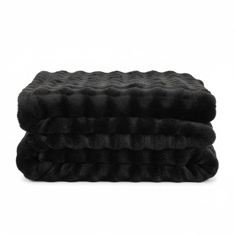 Lunetta Home Deken / Plaid Fake Fur ( Bont ) Bubble Antraciet 150x200 cm Zachte Kwaliteit