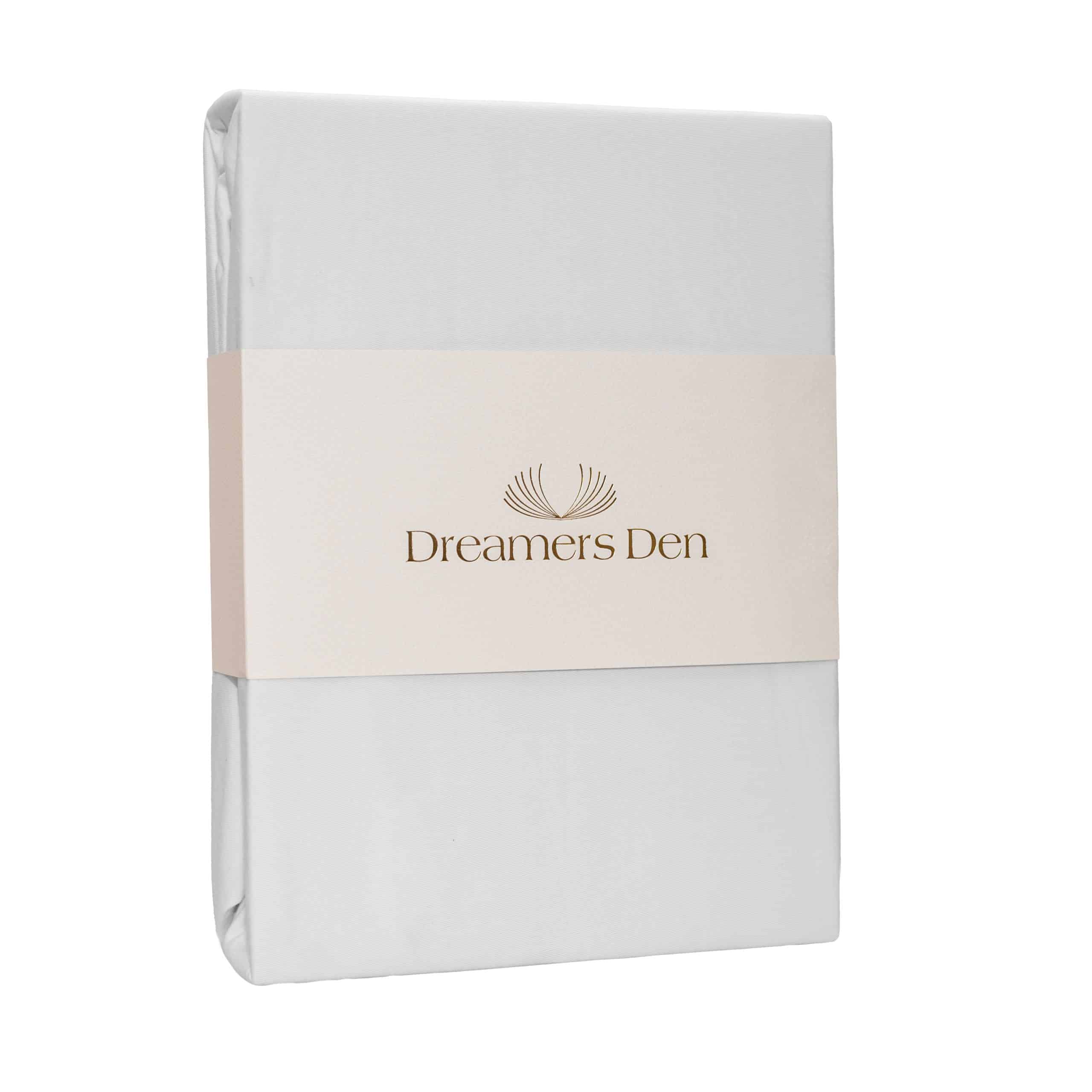 Dreamers Den 100% Biologisch Katoensatijn Hoeslaken Wit