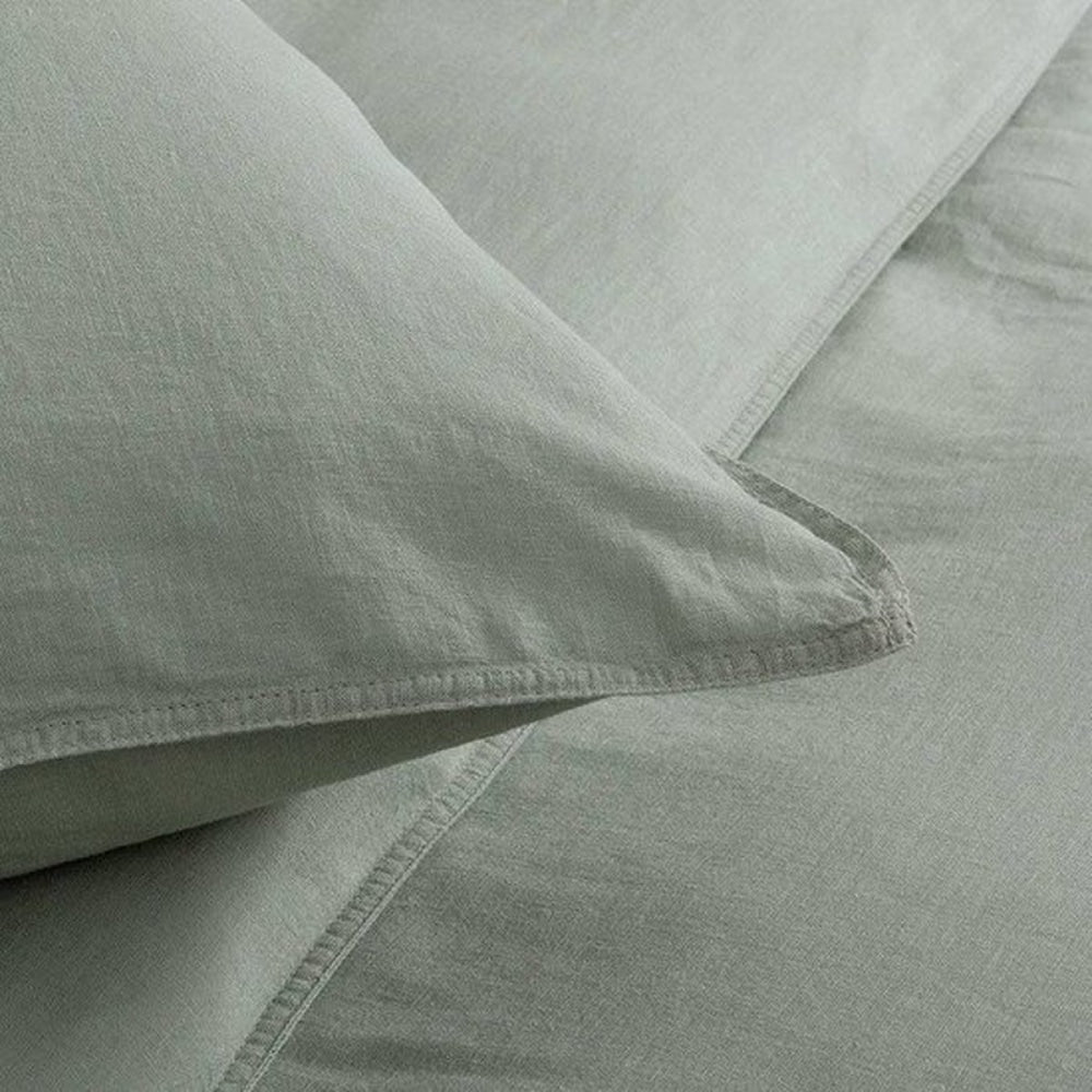 Dreamers Den - Kussensloop Half Linnen - Groen 60x70cm 2-PACK