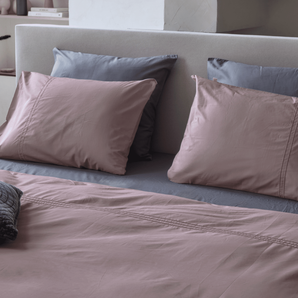 Dekbedovertrek 100% Egyptisch Percale Katoen Effen Amethyst mist