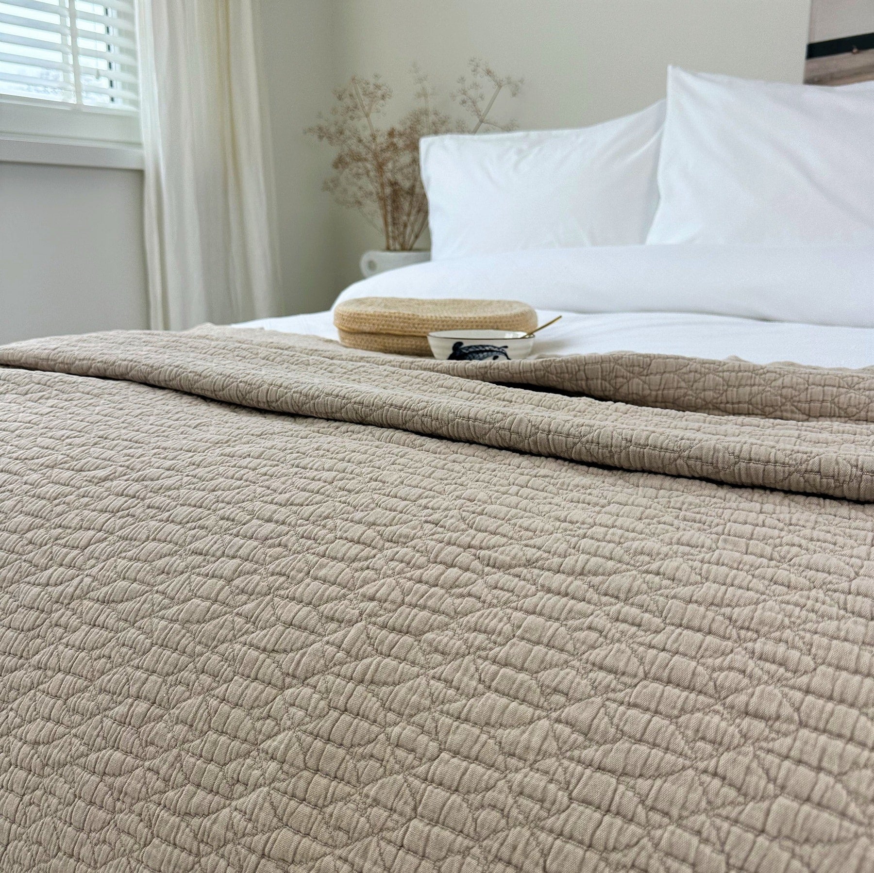 Town&Country Stonewashed Katoen Sprei - Carolina Zand