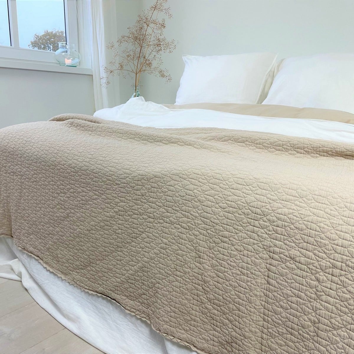 Town&Country Stonewashed Katoen Sprei - Carolina Zand