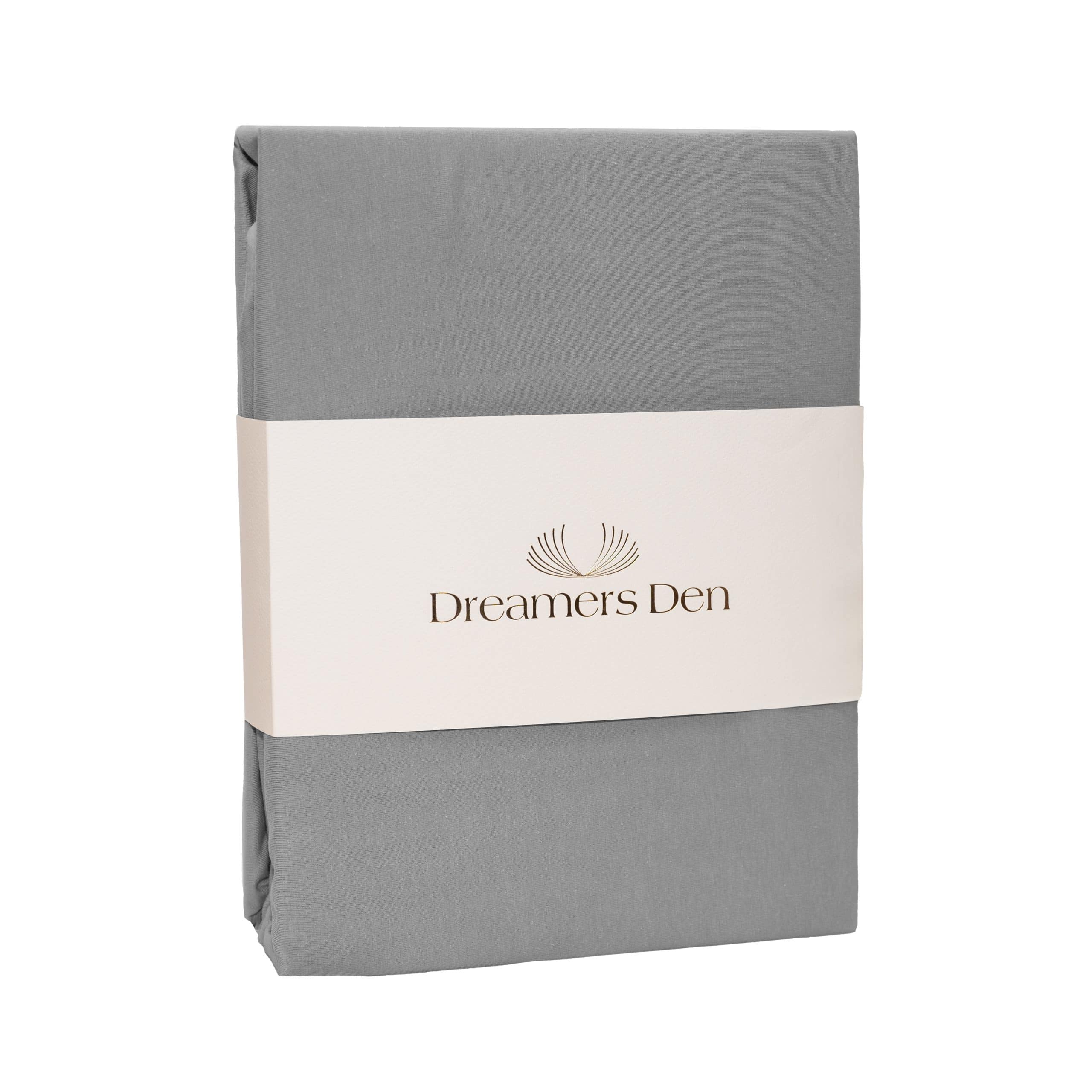 Dreamers Den Premium Jersey Elastan Hoeslaken Biologisch Katoen Grijs