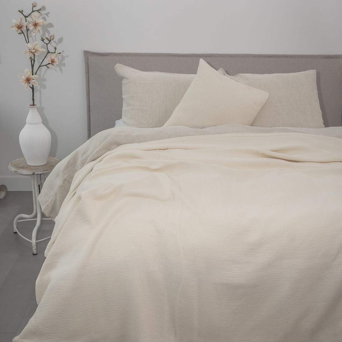 Town&Country Stonewashed Katoen Sprei- Hunter Ecru