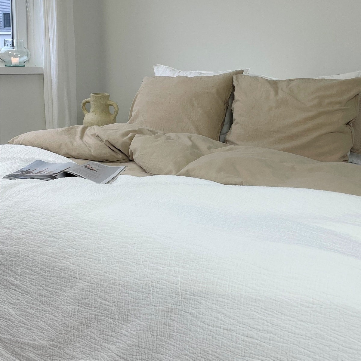 Town&Country Stonewashed Katoen Sprei- Hunter Wit