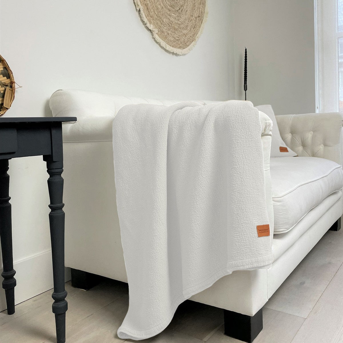Town&Country Stonewashed Katoen Sprei- Hunter Wit