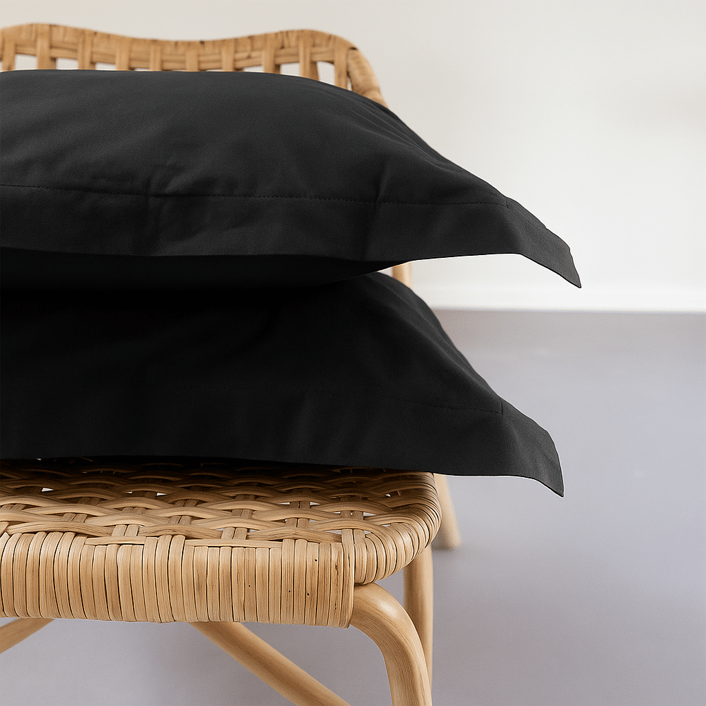 Dreamers Den Kussenslopen set Egyptisch Perkal Katoen Zwart 2x 60 x 70cm