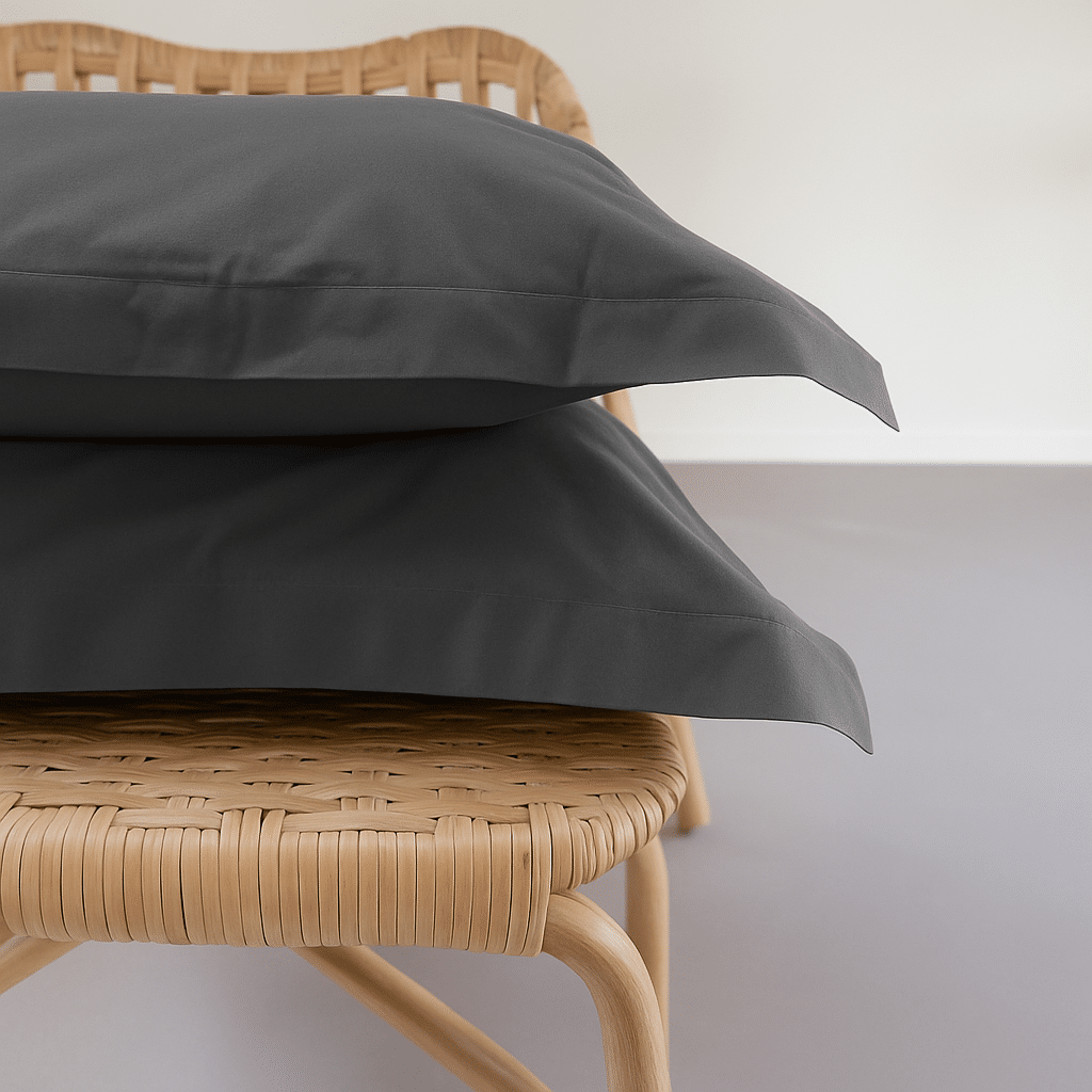 Dreamers Den Kussenslopen set Egyptisch Perkal Katoen Donker Grijs 2x 60 x 70cm