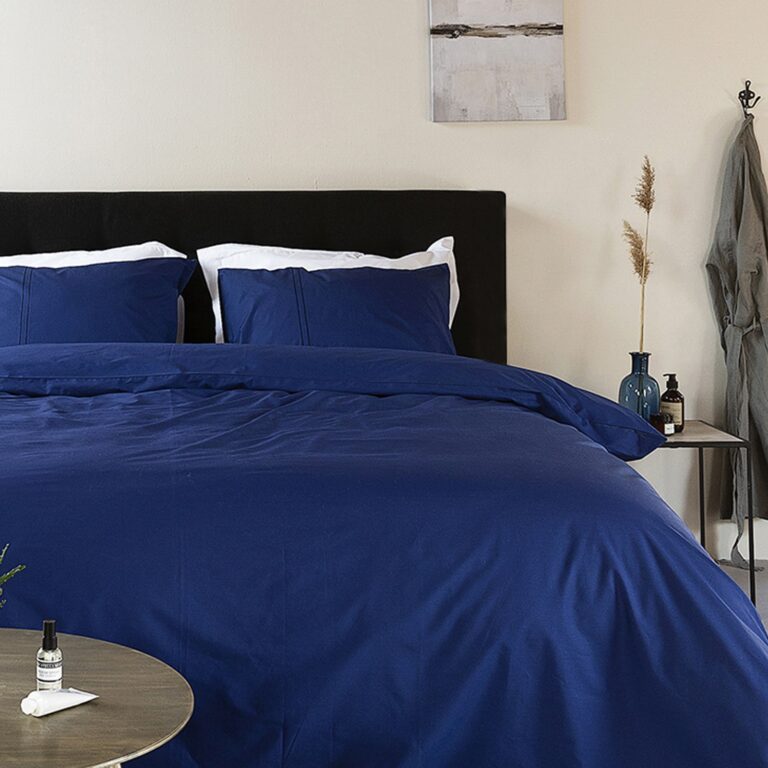Dekbedovertrek 100% Egyptisch Percale Katoen Effen Marine Blauw
