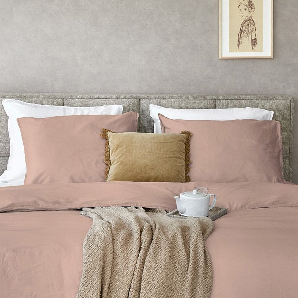 Dreamers Den Kussenslopen set 100% Gewassen Katoensatijn Pastel brique 2x 60x70cm