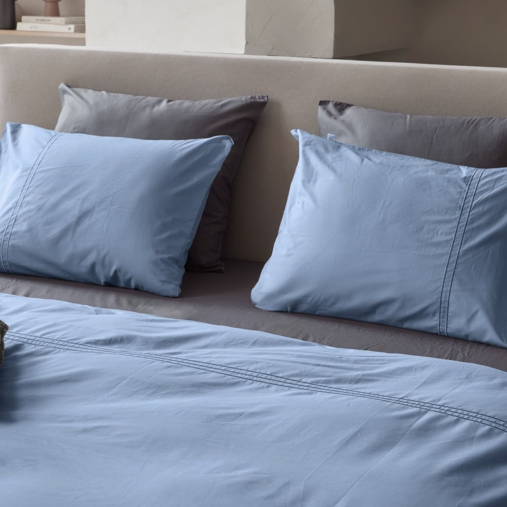 Dekbedovertrek 100% Egyptisch Katoen Effen Blauw