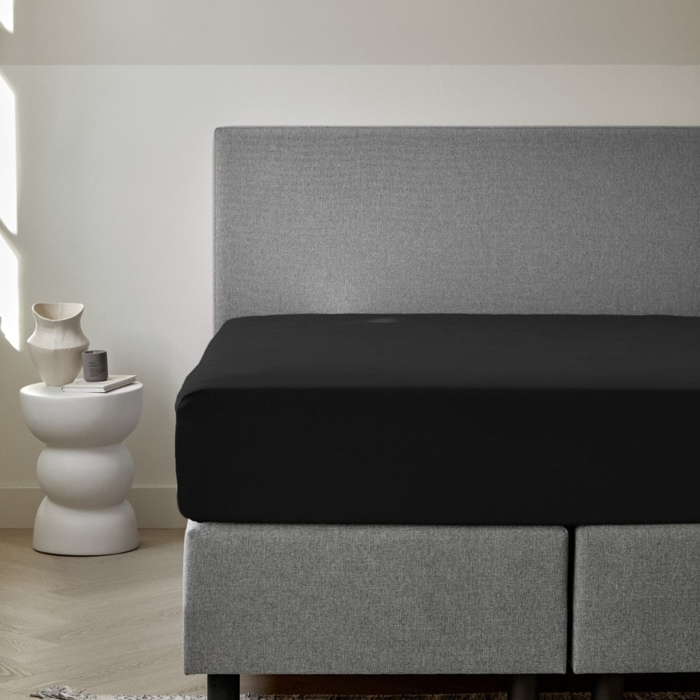Dreamers Den Premium Jersey Elastan Hoeslaken Biologisch Katoen Zwart