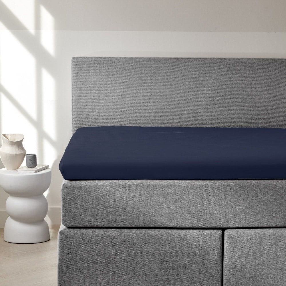 Dreamers Den Premium Jersey Elastan Topper Hoeslaken Biologisch Katoen Koningsblauw