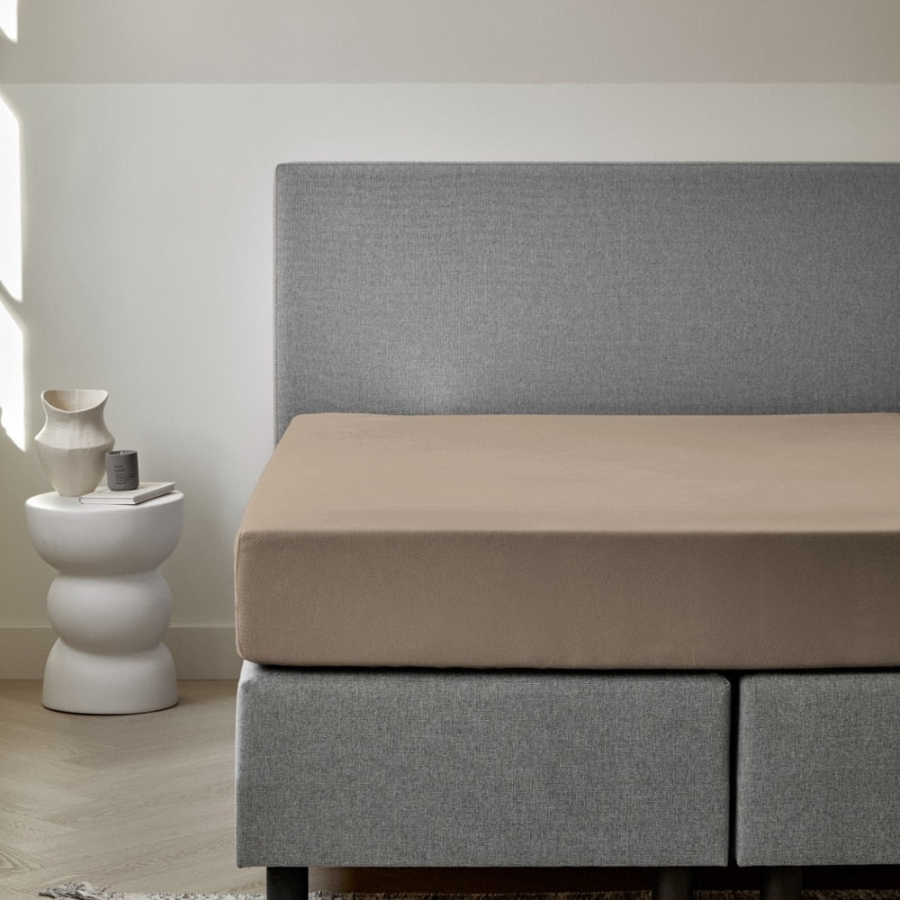Dreamers Den Premium Jersey Elastan Hoeslaken Biologisch Katoen Taupe