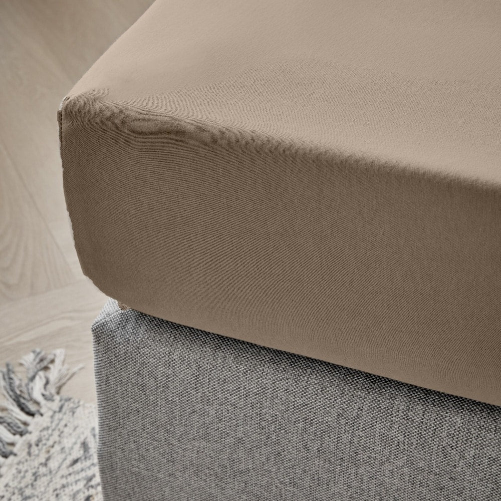 Dreamers Den Premium Jersey Elastan Hoeslaken Biologisch Katoen Taupe