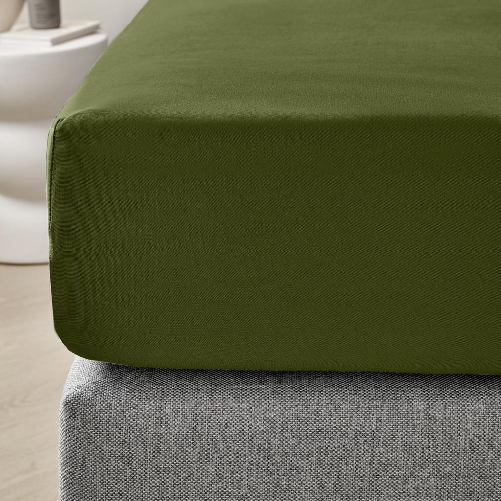 Dreamers Den Premium Jersey Elastan Hoeslaken Biologisch Katoen Olijfgroen
