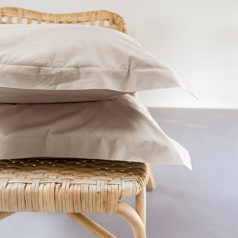 Dreamers Den Kussenslopen set Egyptisch Perkal Katoen Zand 2x 60 x 70cm