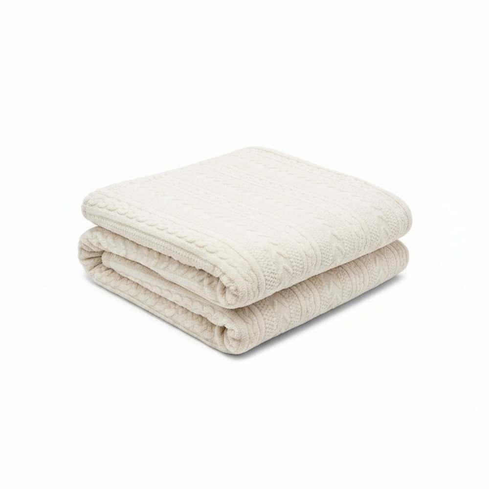 Lunetta Home Plaid Flanel Jacguard Creme 150x200 cm Deken