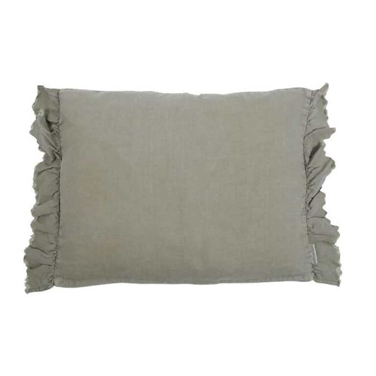 Vintage Linnen Kussen Quirine Olijf Grijs 50×40 cm – MrsBloom